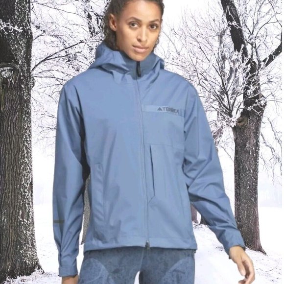 Adidas Terrex Multi Rain.rdy 2.5-Layer Rain Jacket - Steel - Women's Size XL NEW - Picture 11 of 12